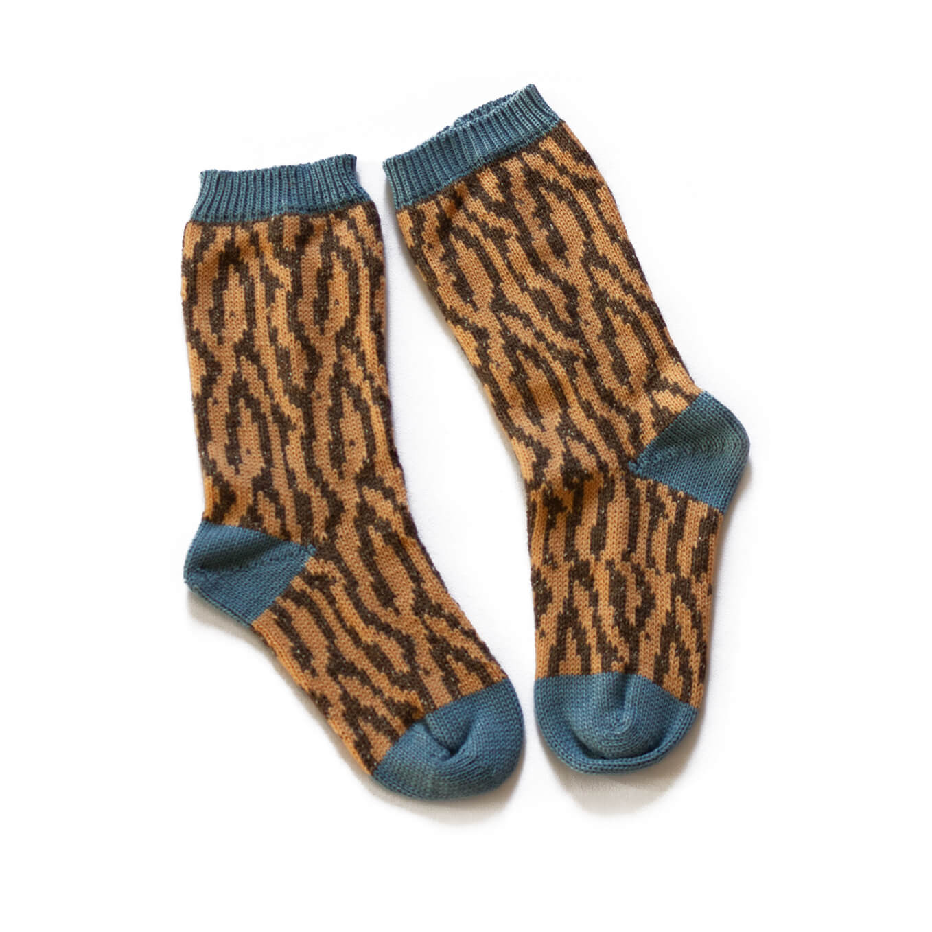 Calzettoni in lana zebra corallo sabbia acquamarina taglia 37-39