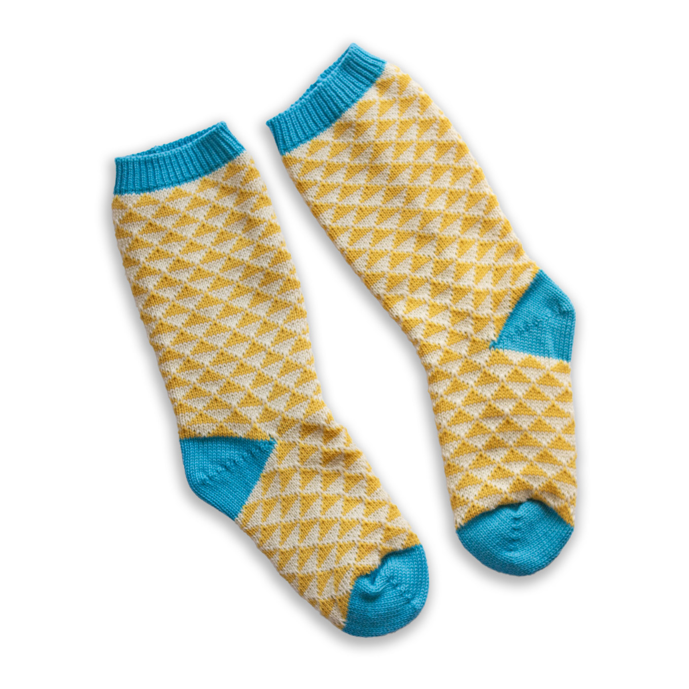 Calze Lana bianco giallo turchese 36-38